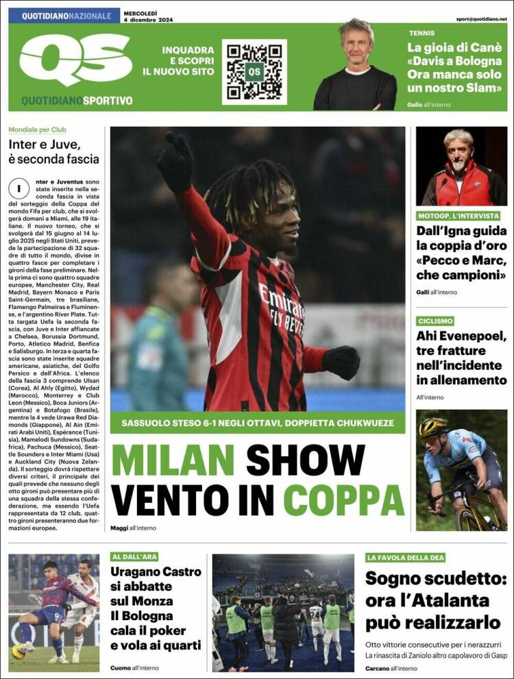 Portada de Quotidiano Sportivo (Italia)
