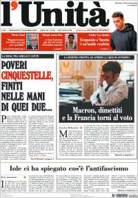 Portada de l'Unità (Italia)