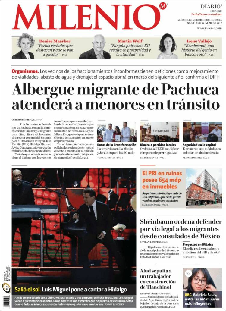 Portada de Milenio de Hidalgo (M&eacute;xico)