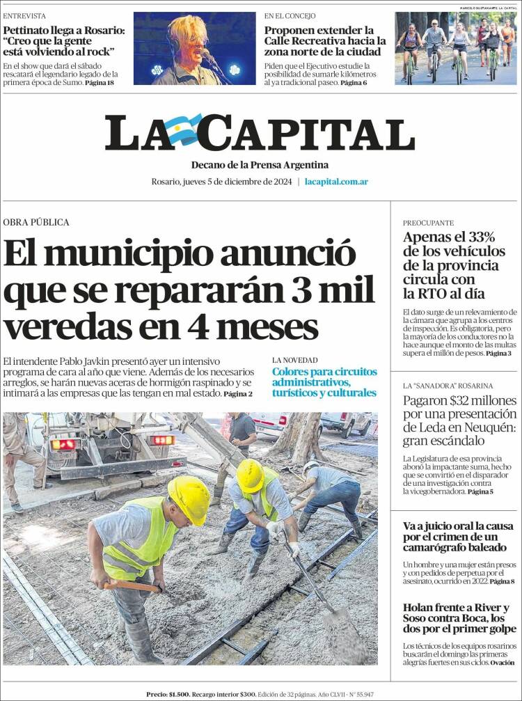 Portada de La Capital - Rosario (Argentina)
