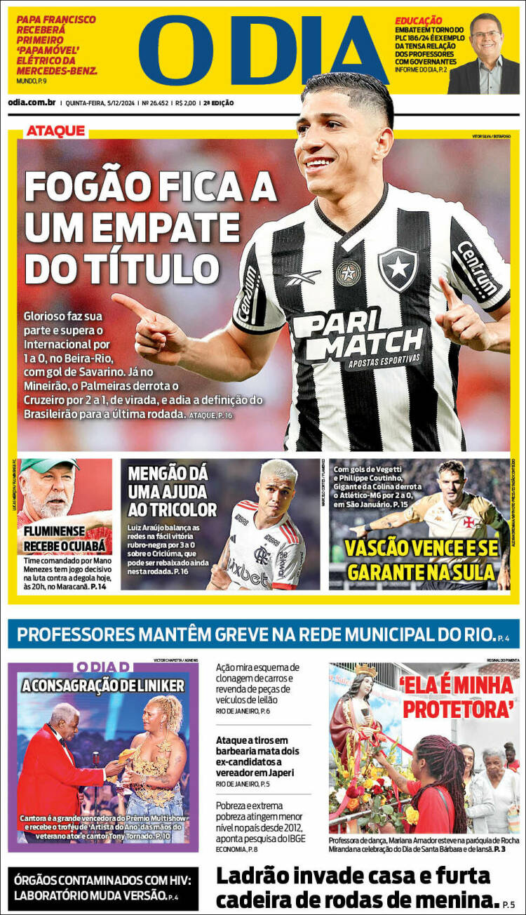 Portada de O Dia (Brasil)