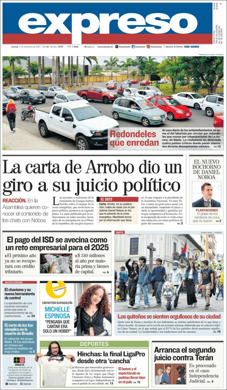 Portada de Expreso (Ecuador)