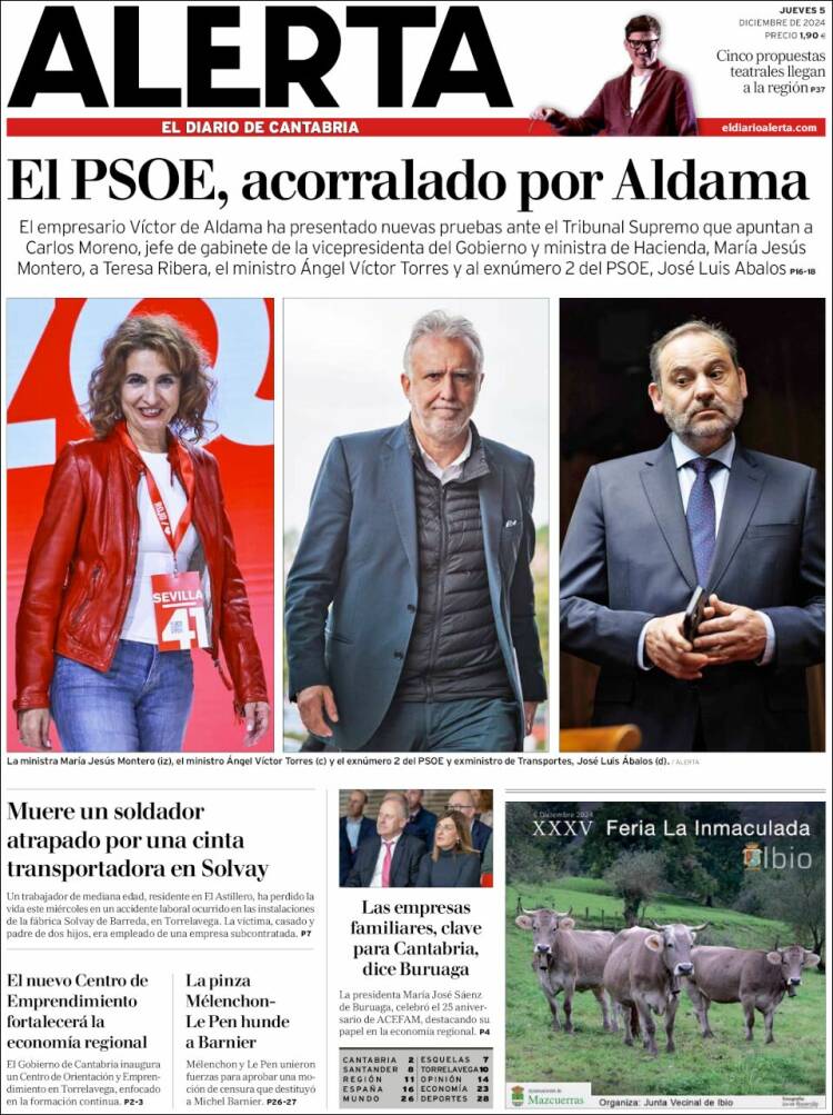 Portada de Alerta - El Diario de Cantabria (España)