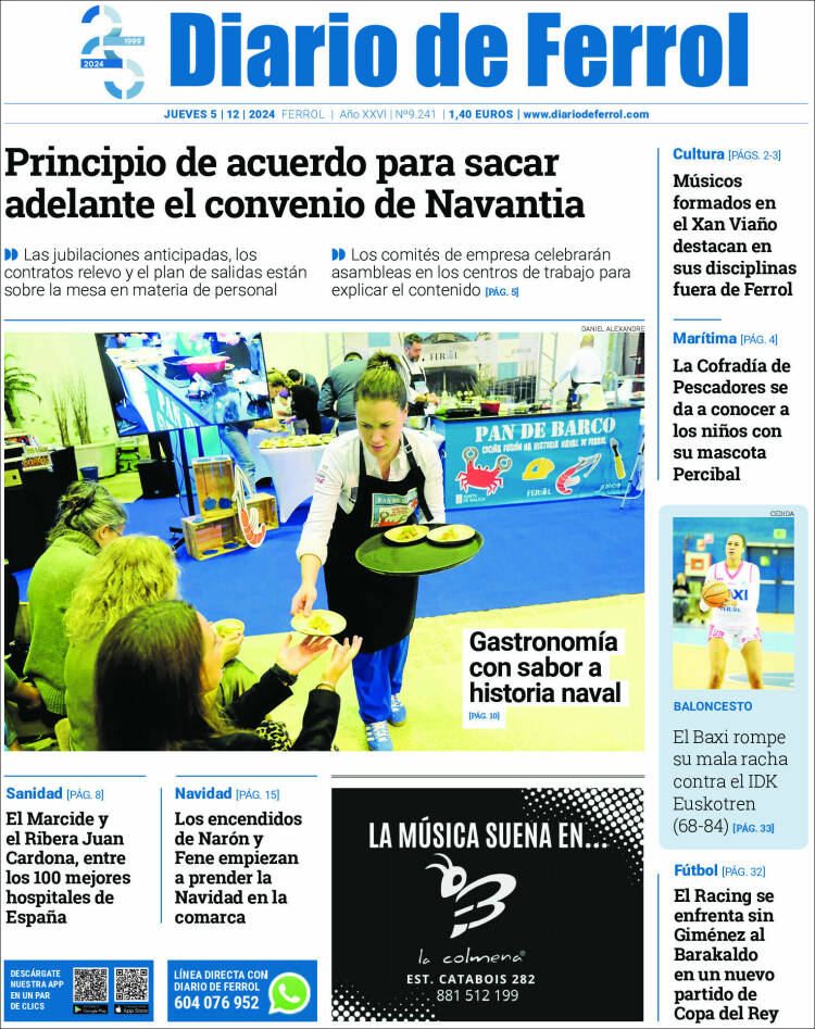 Portada de Diario de Ferrol (España)