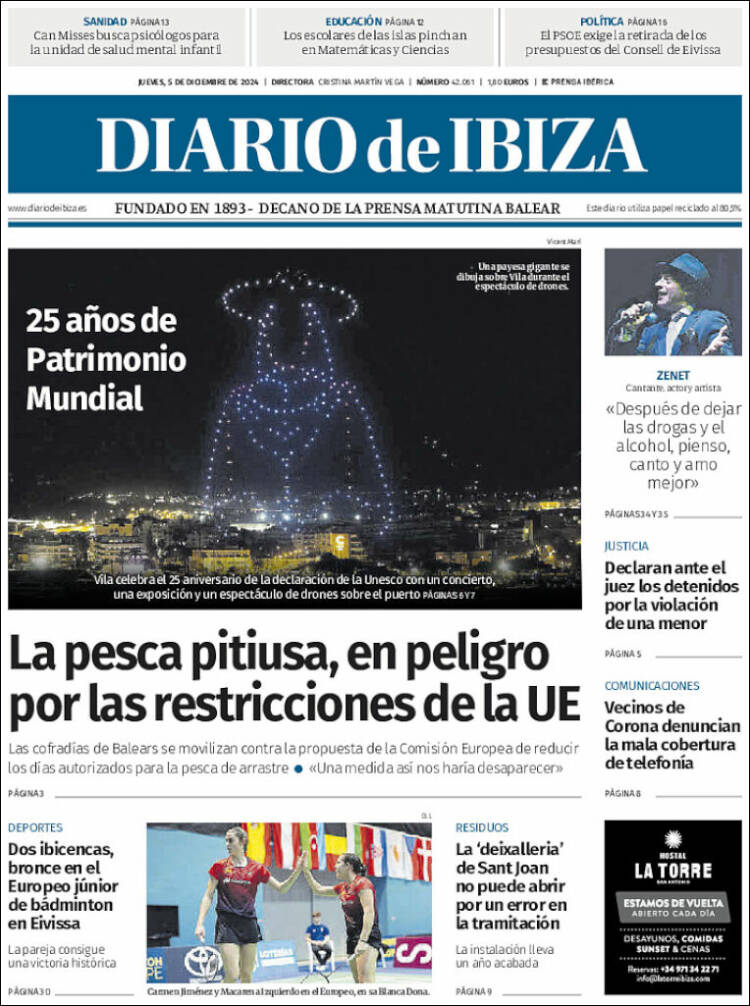 Portada de Diario de Ibiza (España)