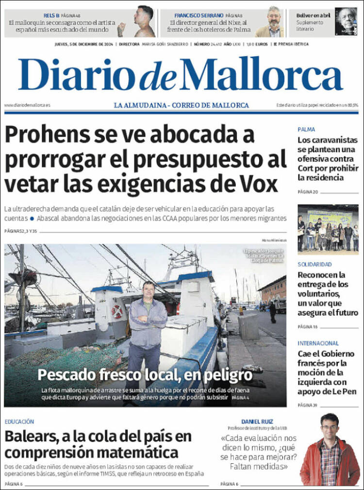 Portada de Diario de Mallorca (España)