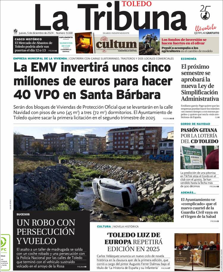 Portada de La Tribuna de Toledo (España)