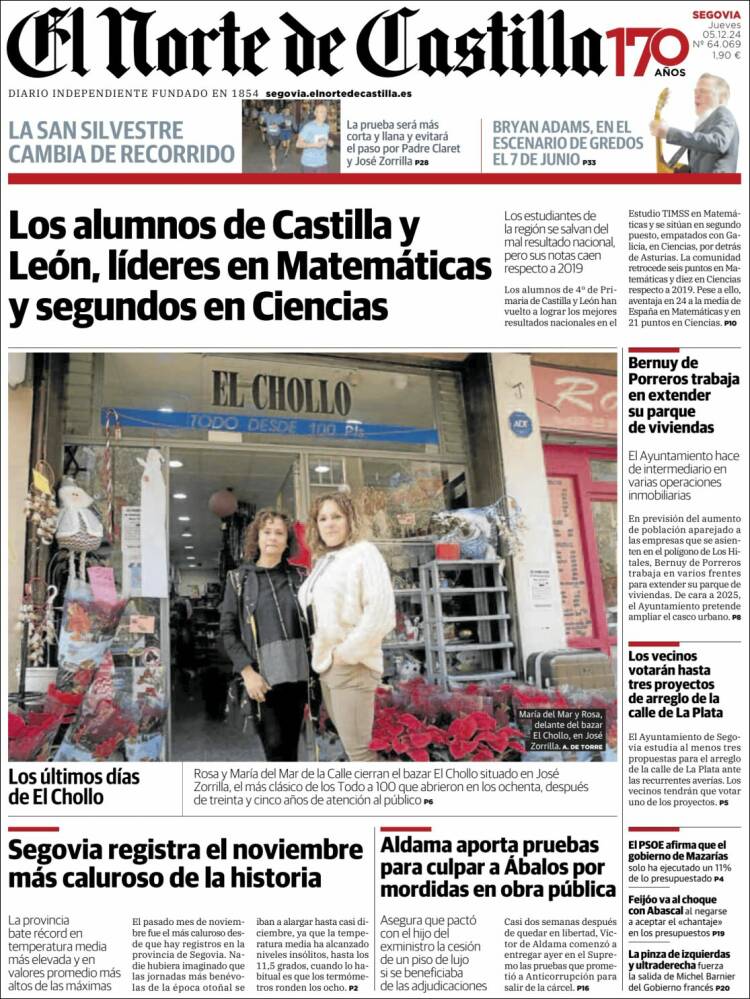 Portada de Norte de Castilla - Segovia (España)