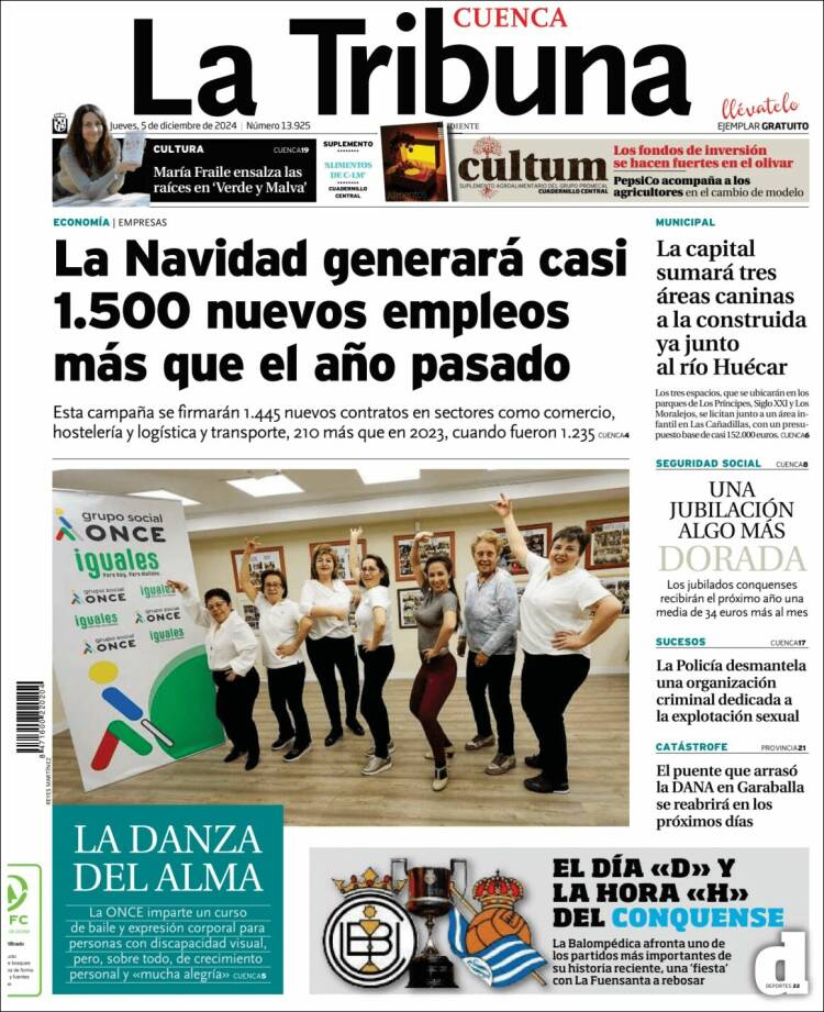 Portada de La Tribuna de Cuenca (España)