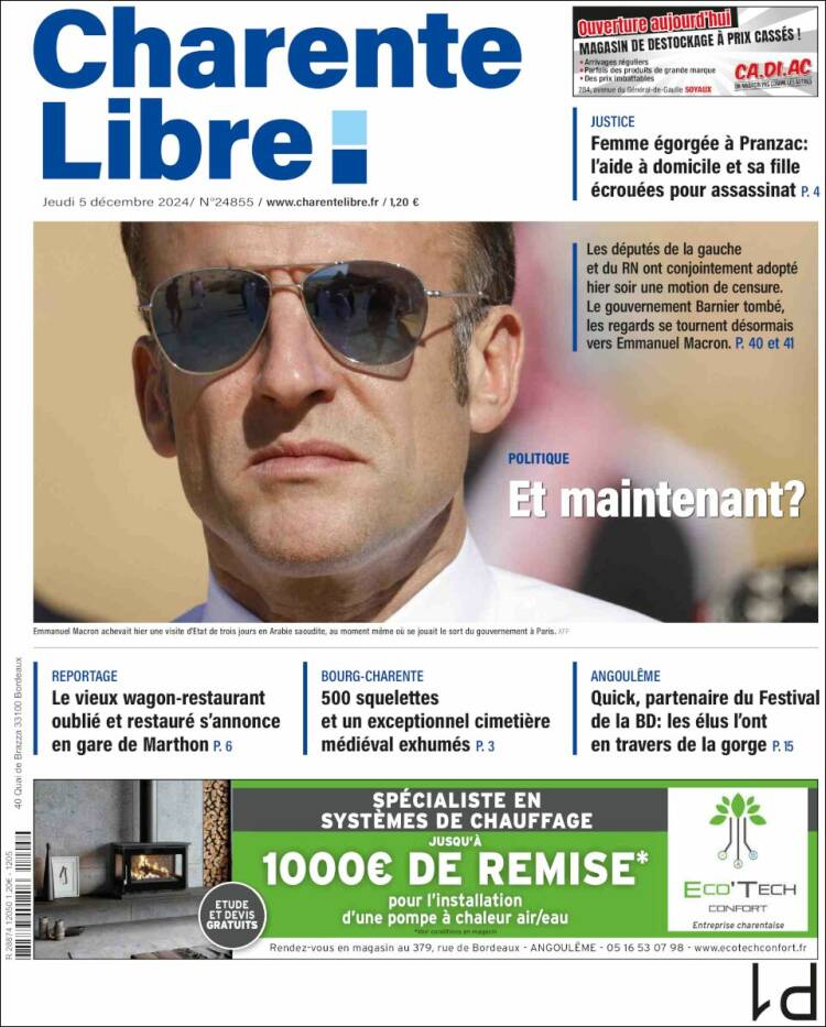 Portada de Charente Libre (France)