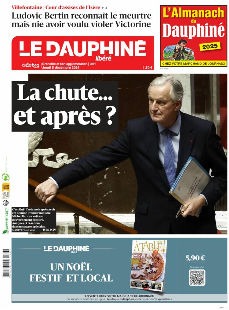 Portada de Le Dauphiné Libéré (France)