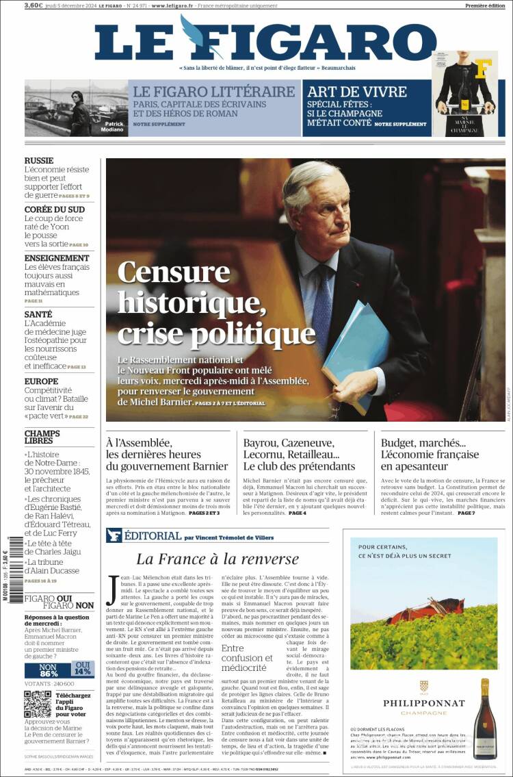 Portada de Le Figaro (France)