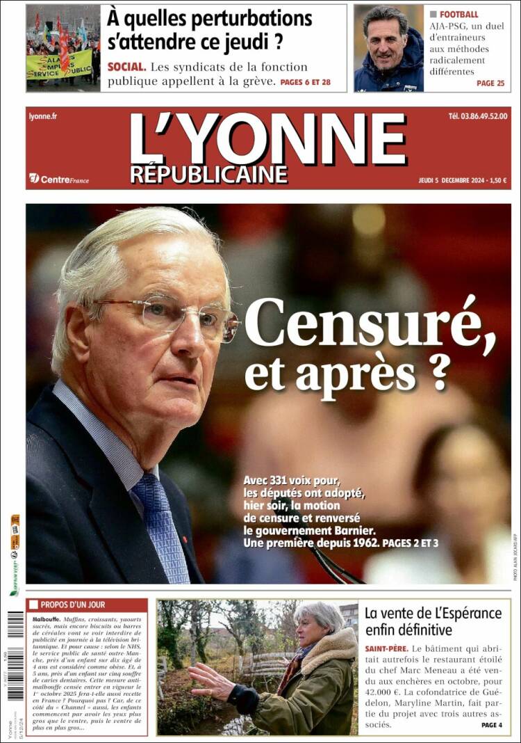 Portada de L'Yonne-Républicaine (France)