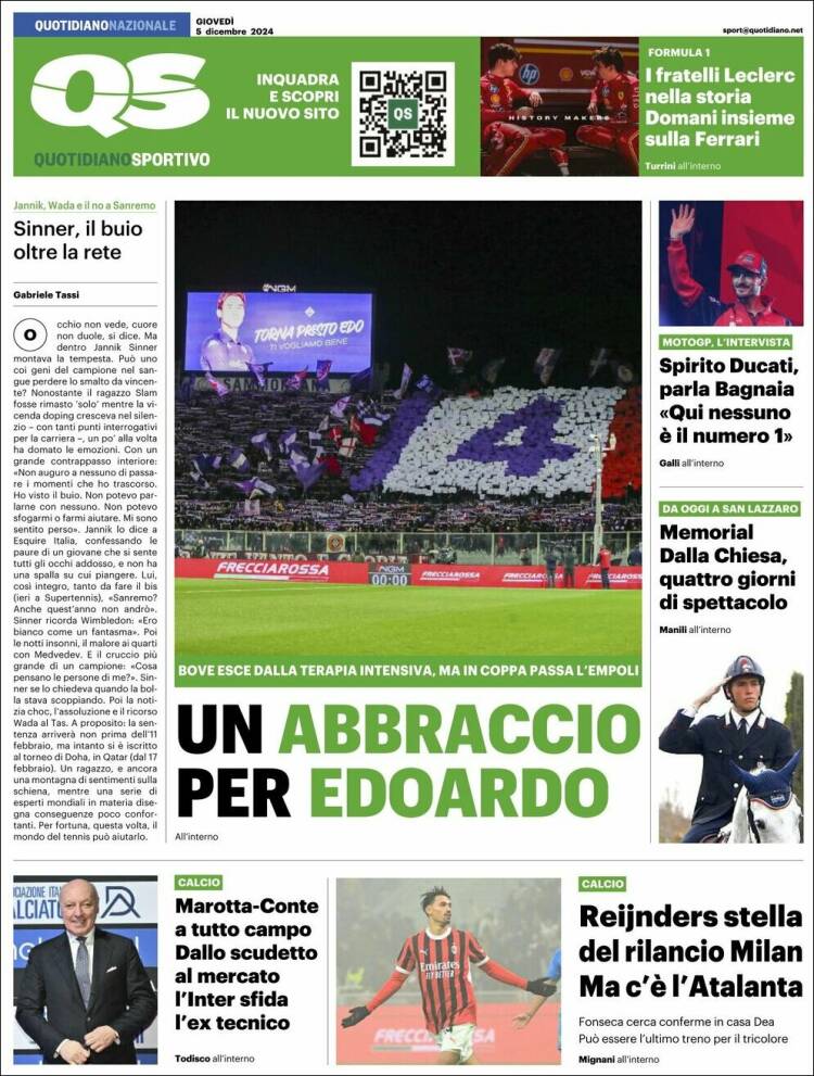 Portada de Quotidiano Sportivo (Italia)