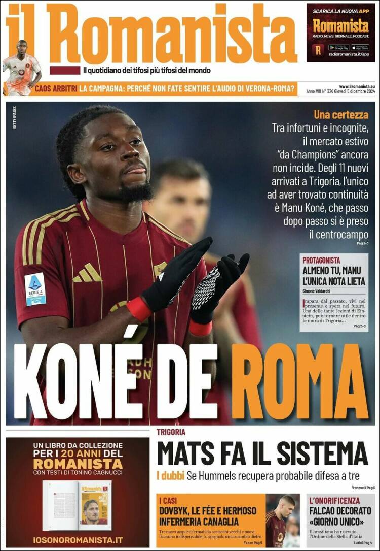 Portada de Romanista (Italia)