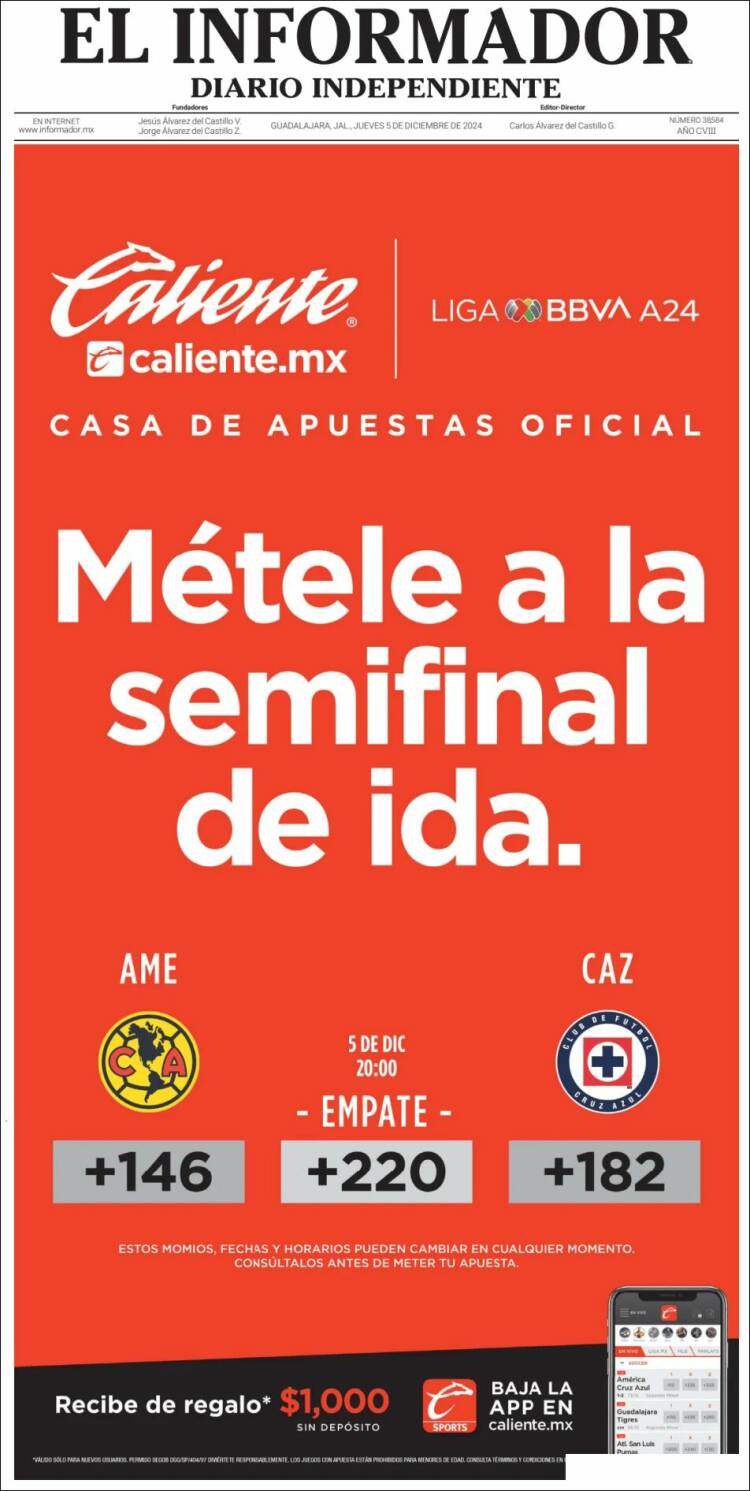 Portada de El Informador (M&eacute;xico)