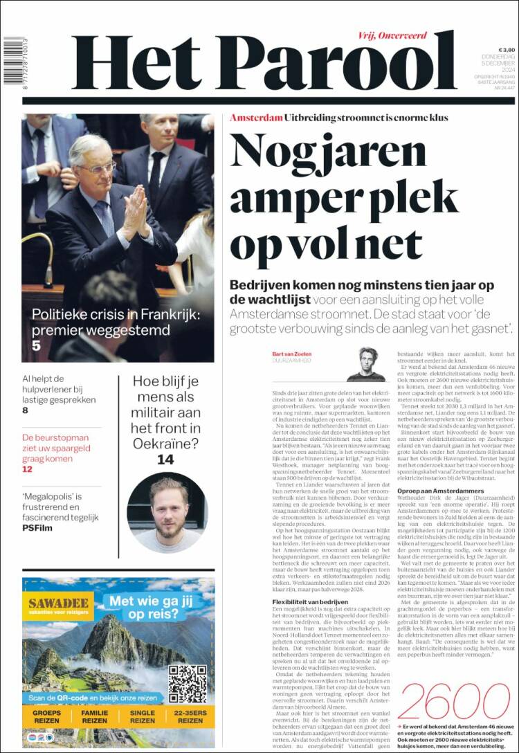 Portada de Het Parool (Pa&iacute;ses Bajos)