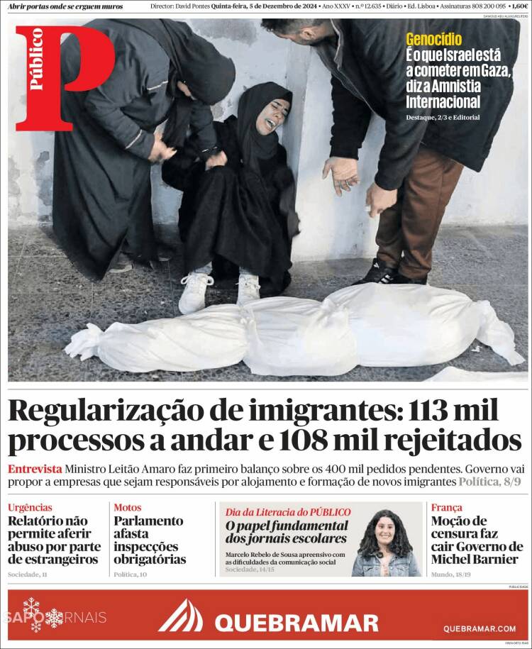 Portada de Público (Portugal)