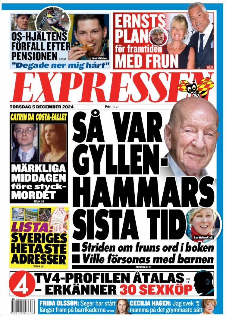 Portada de Expressen (Suecia)