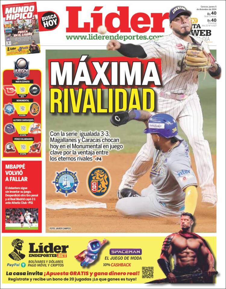 Portada de Lider en deportes (Venezuela)