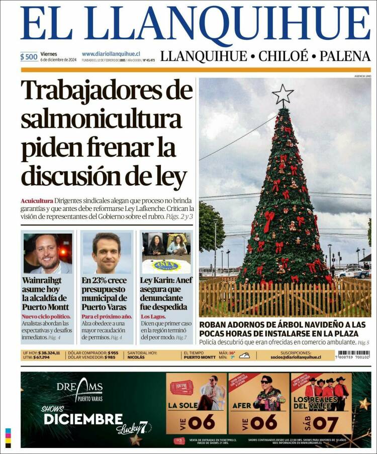 Portada de El Llanquihue (Chile)