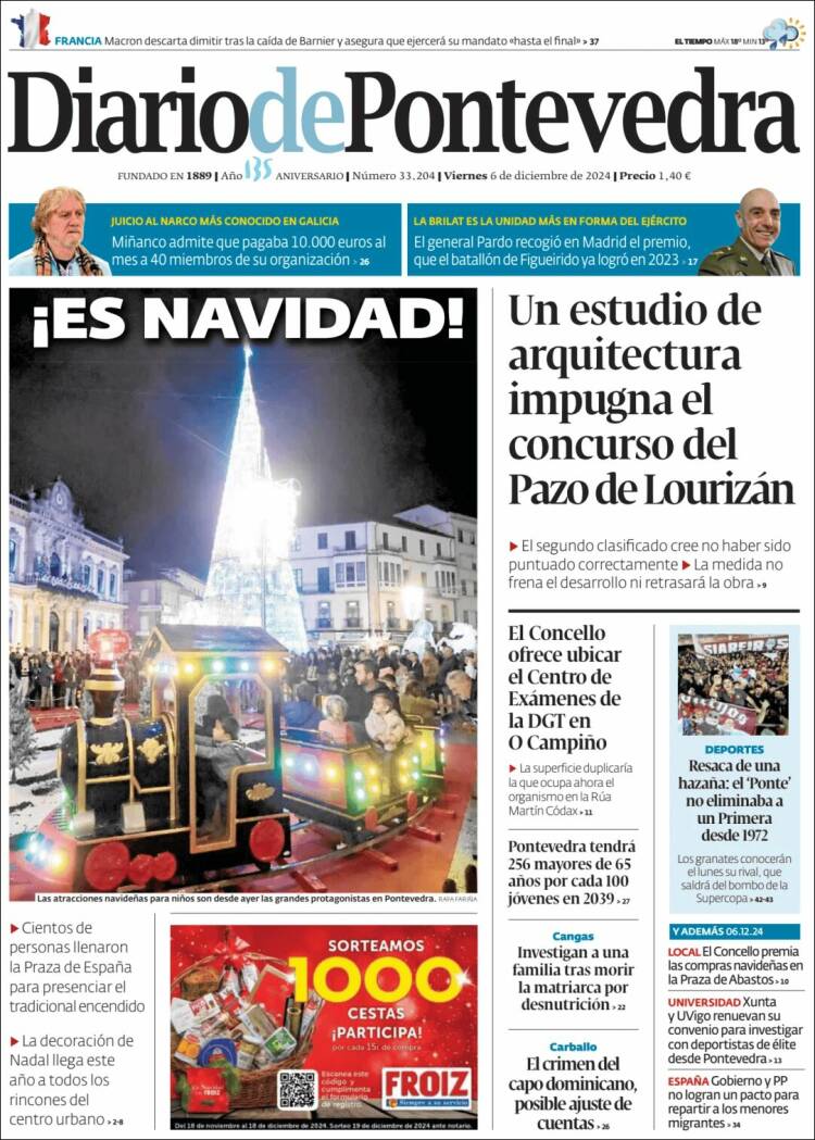 Portada de Diario de Pontevedra (Espagne)