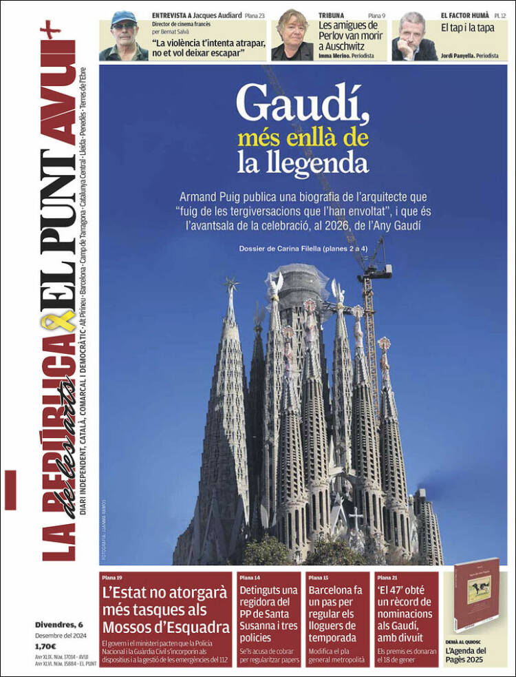 Portada de El Punt Avui (España)