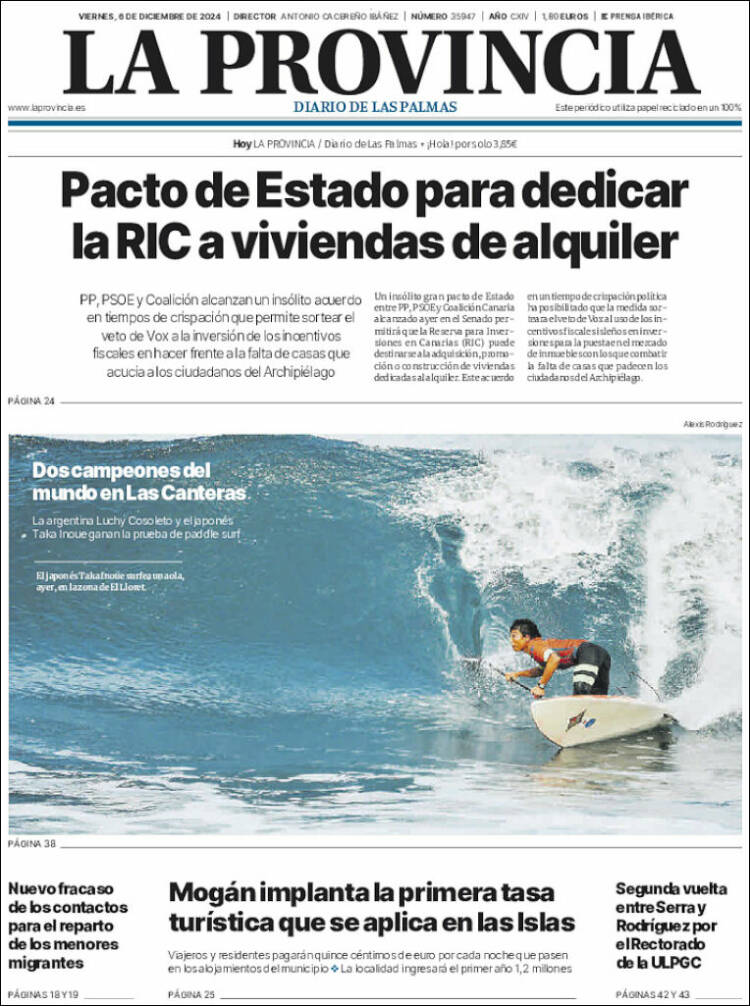 Portada de La Provincia (España)