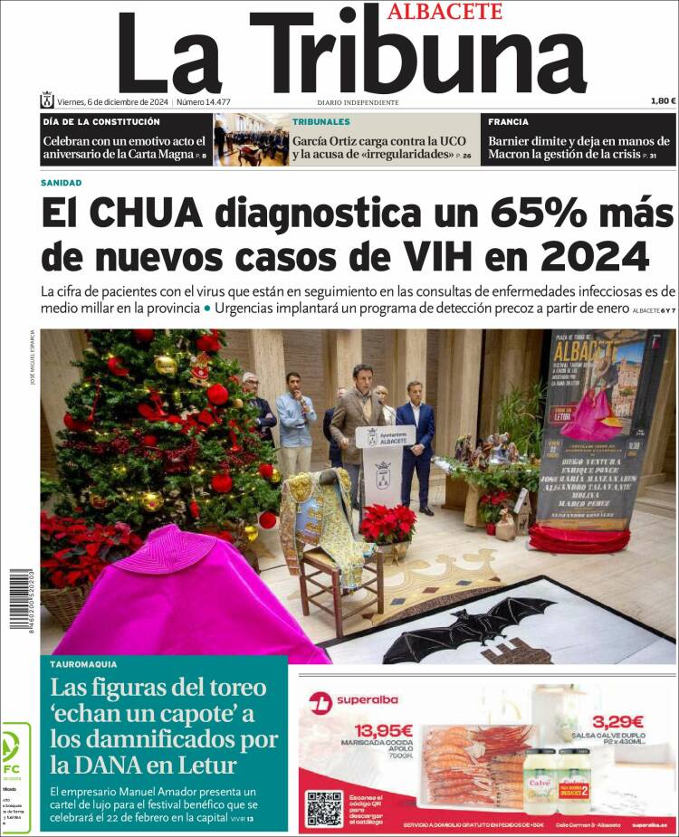 Portada de La Tribuna de Albacete (España)