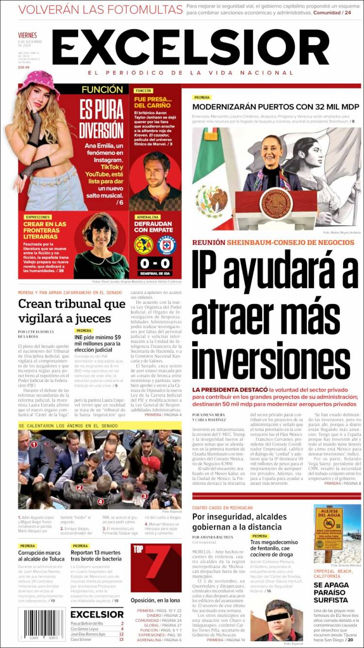 Portada de Excelsior (México)
