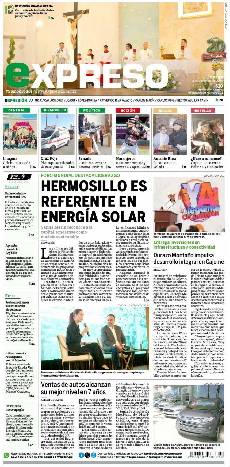 Portada de Expreso (México)