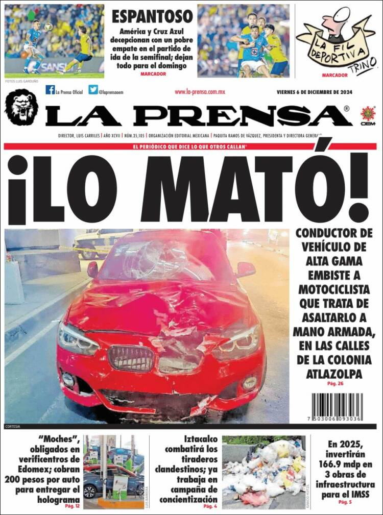 Portada de La Prensa (México)