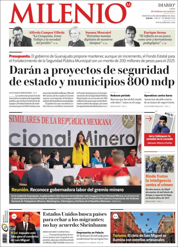 Portada de Milenio de León (México)