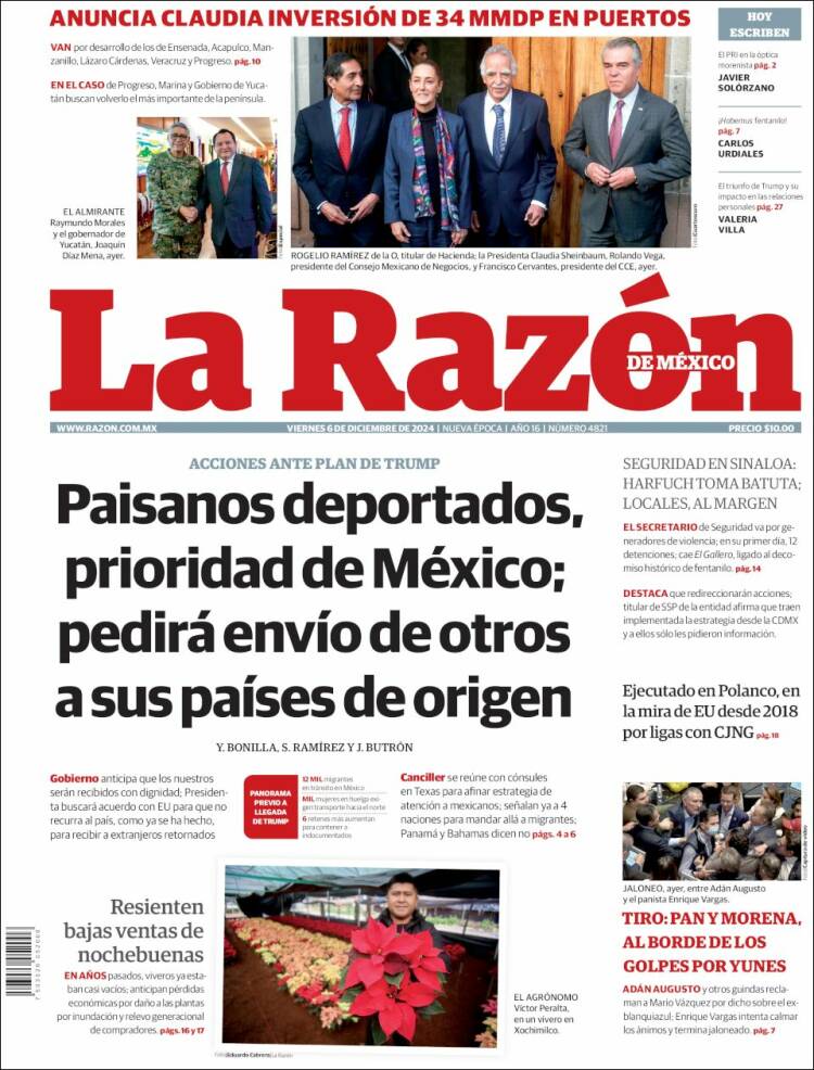 Portada de La Razón (México)