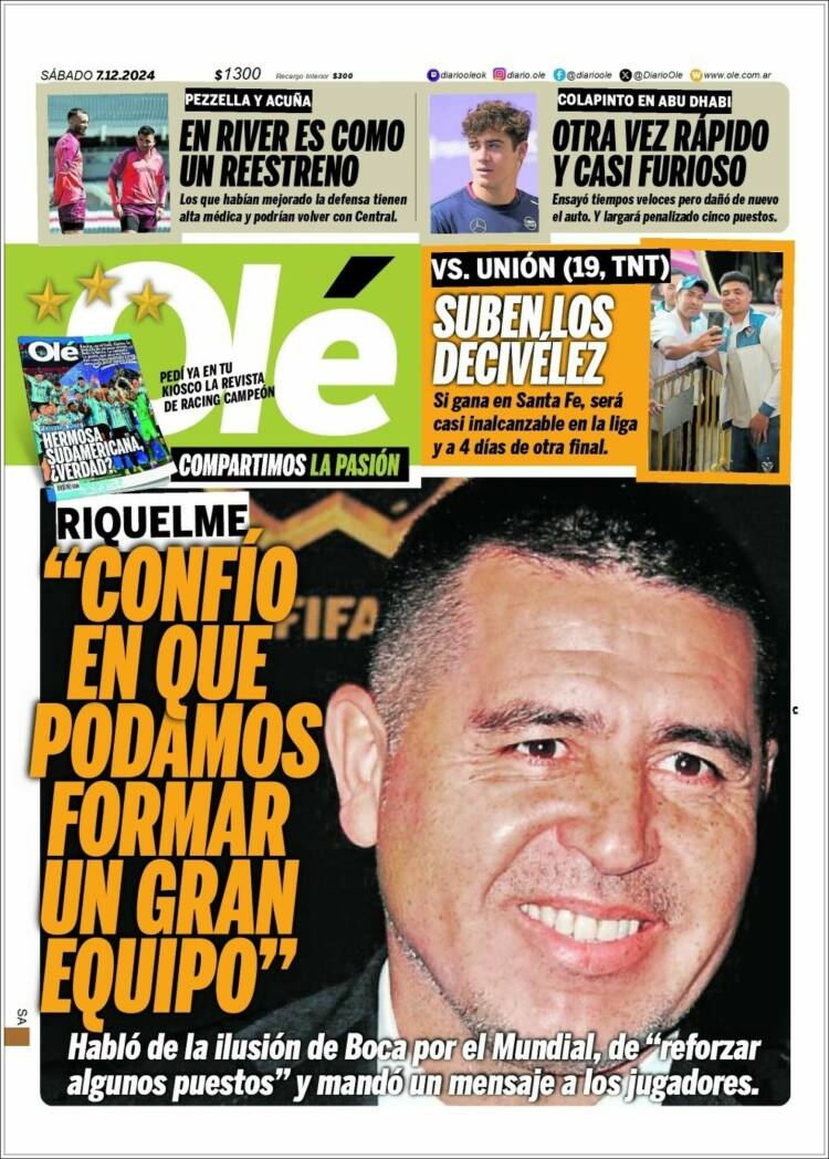 Portada de Olé (Argentina)