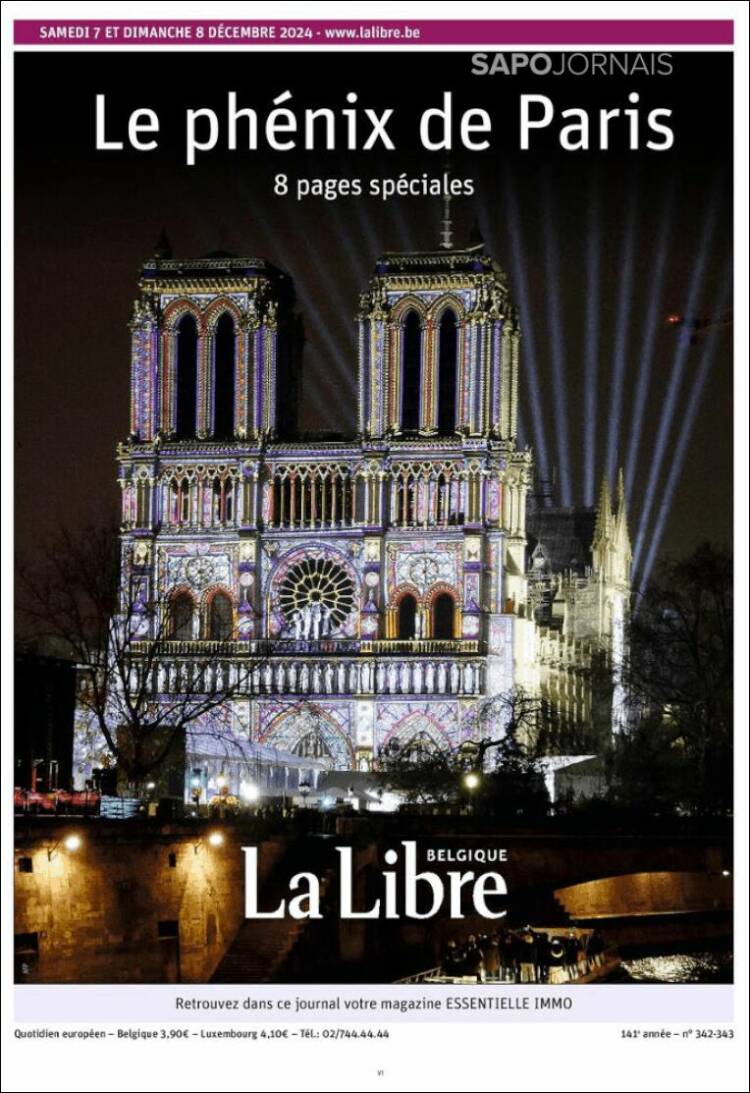 Portada de La Libre.be (Belgium)