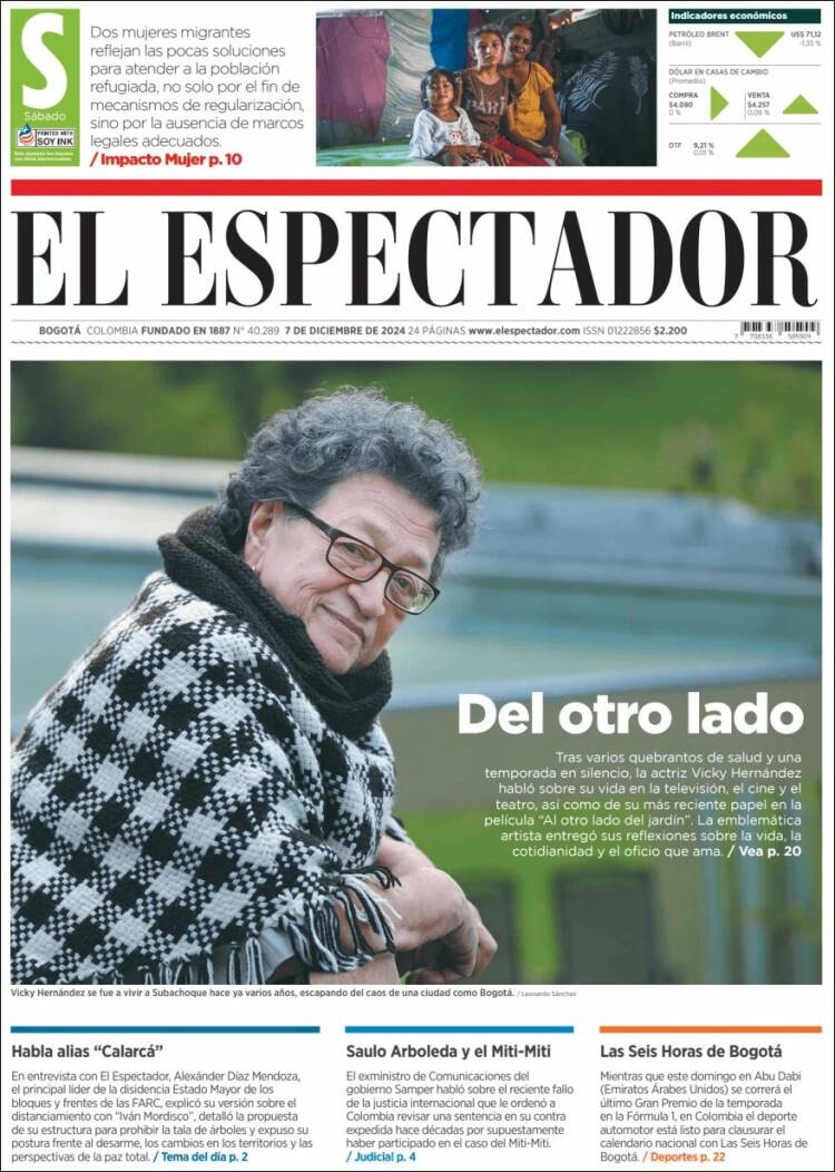 Portada de El Espectador (Colombia)