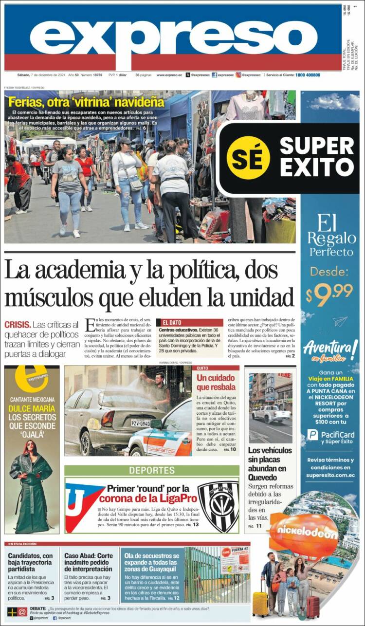 Portada de Expreso (Ecuador)