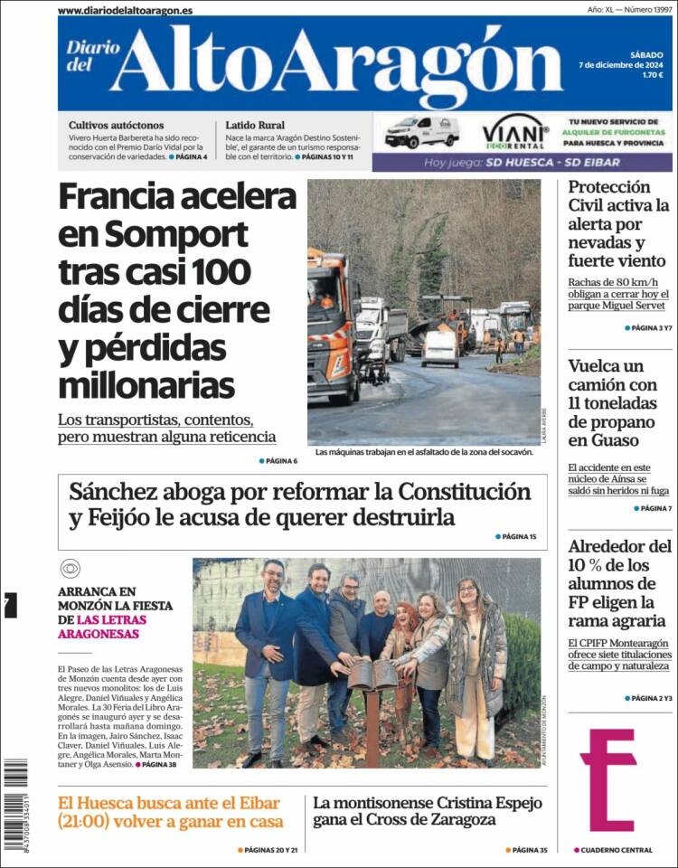 Portada de Diario del AltoAragón (España)