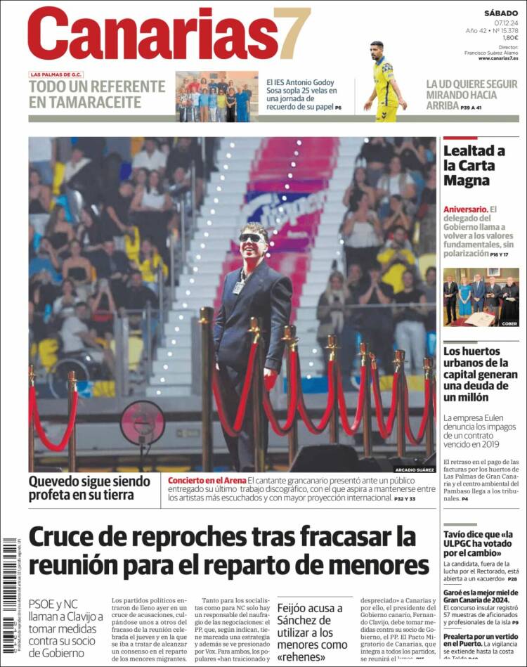 Portada de Canarias 7 (España)