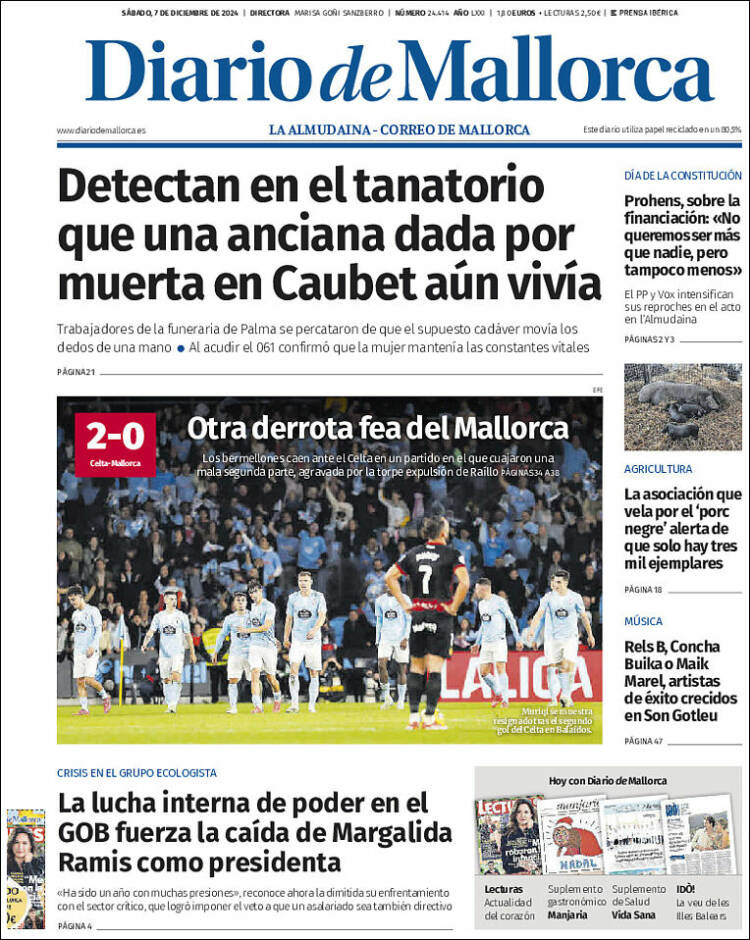 Portada de Diario de Mallorca (España)