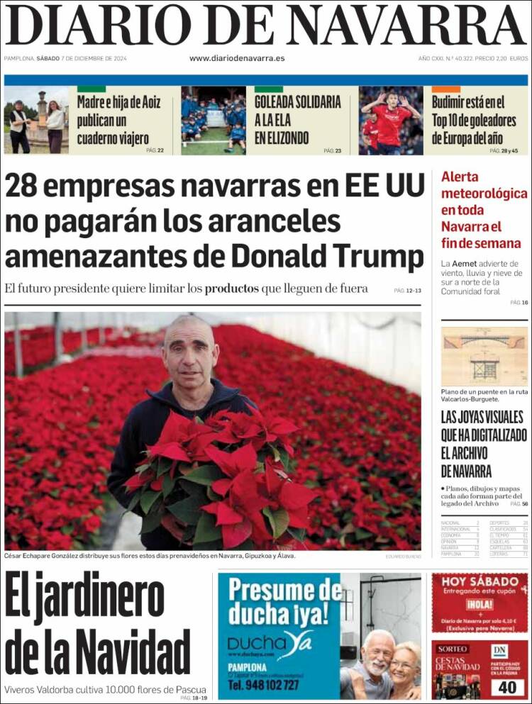 Portada de Diario de Navarra (España)