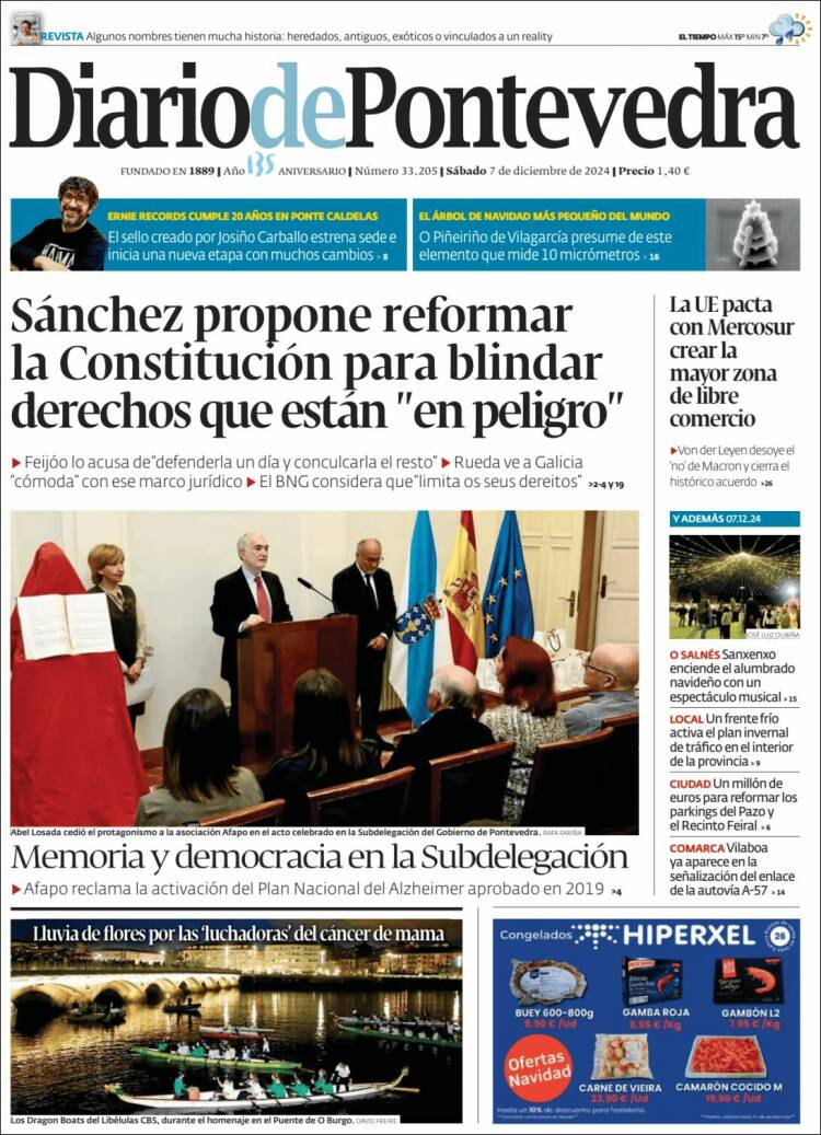 Portada de Diario de Pontevedra (España)