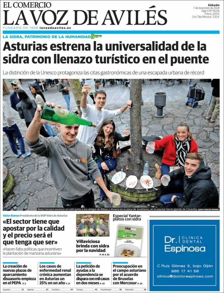 Portada de El Comercio - Avilés (España)