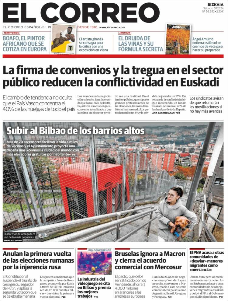 Portada de El Correo (España)