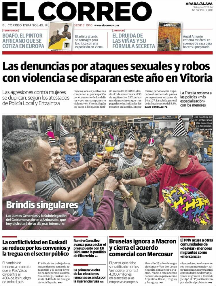 Portada de El Correo - Álava (España)