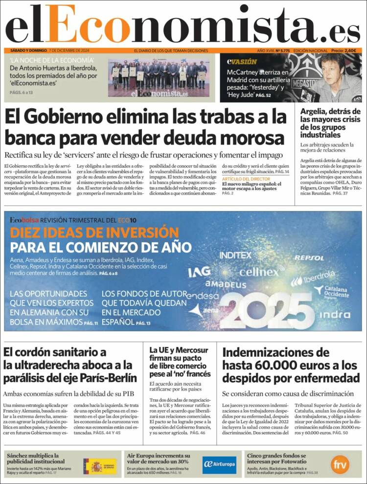 Portada de El Economista (Spain)