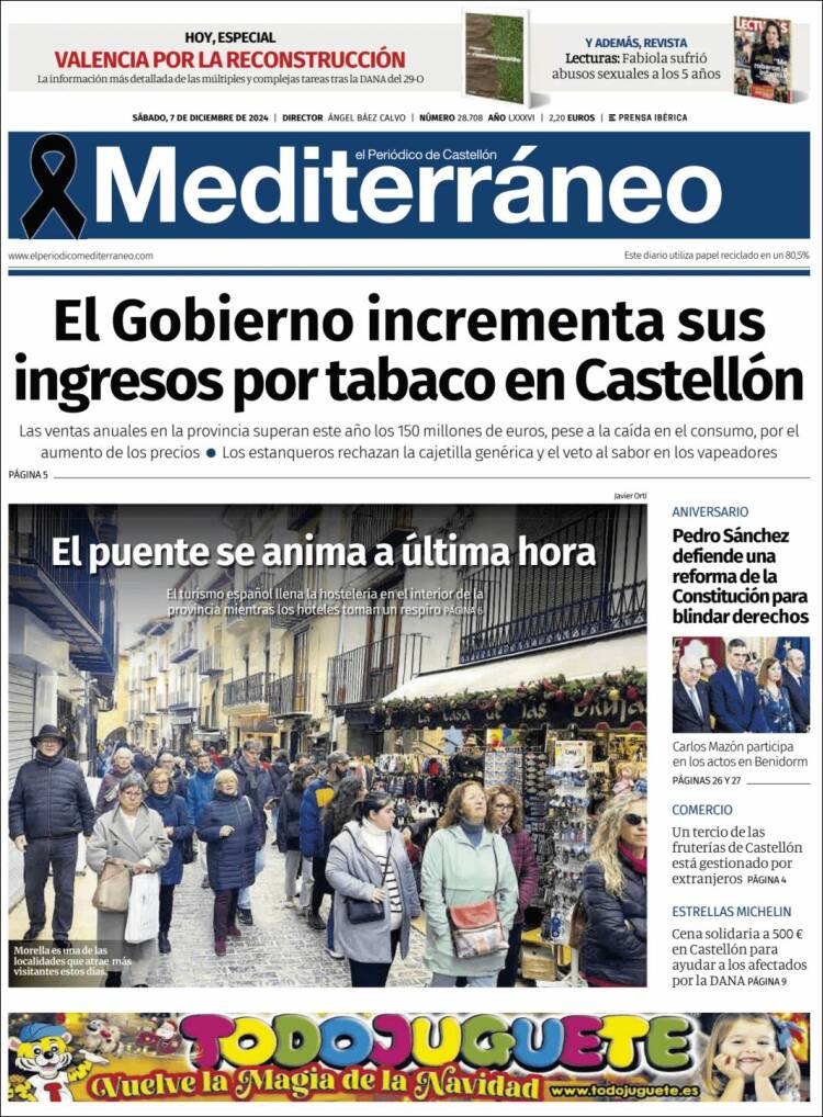 Portada de El Periódico Mediterraneo (España)