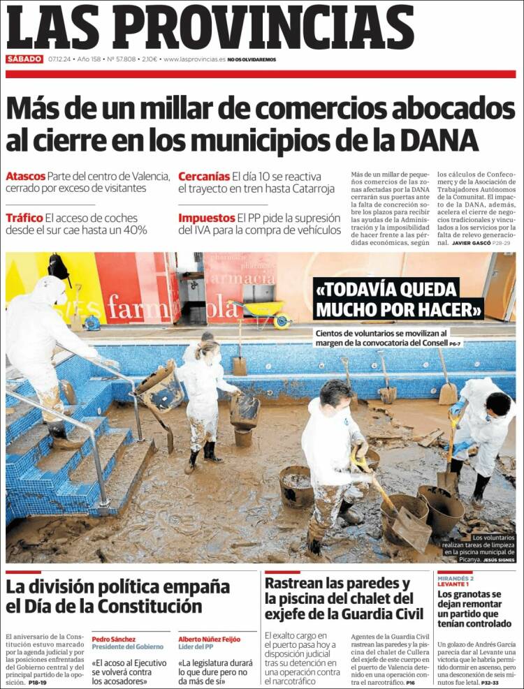 Portada de Las Provincias (España)