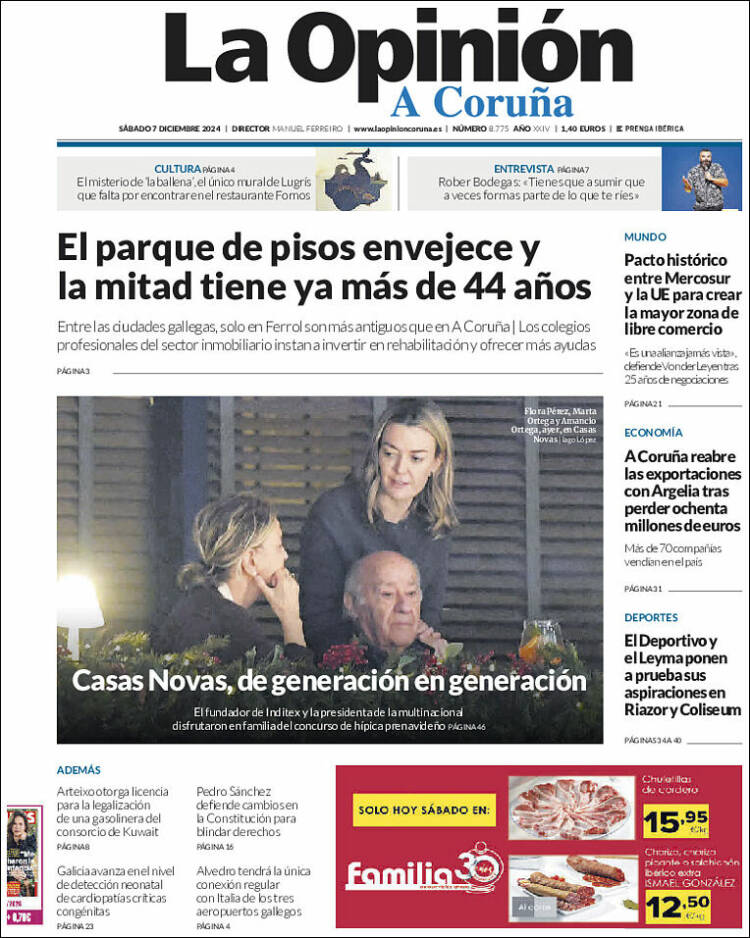 Portada de La Opinión de A Coruña (España)